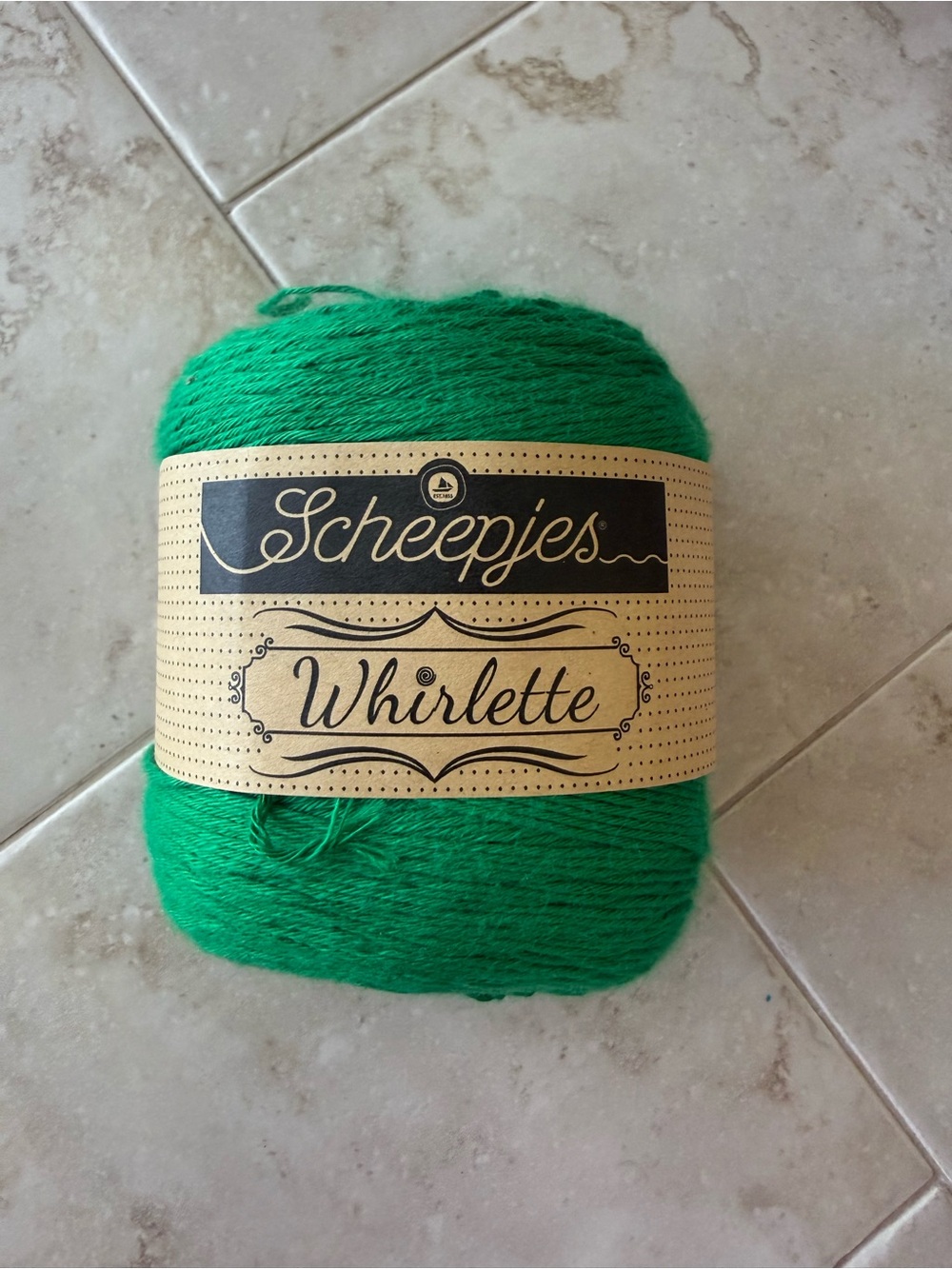 Scheepjes Whirlette Lightweight Scarf Cotton/Acrylic Blend Yarn in Bright Green